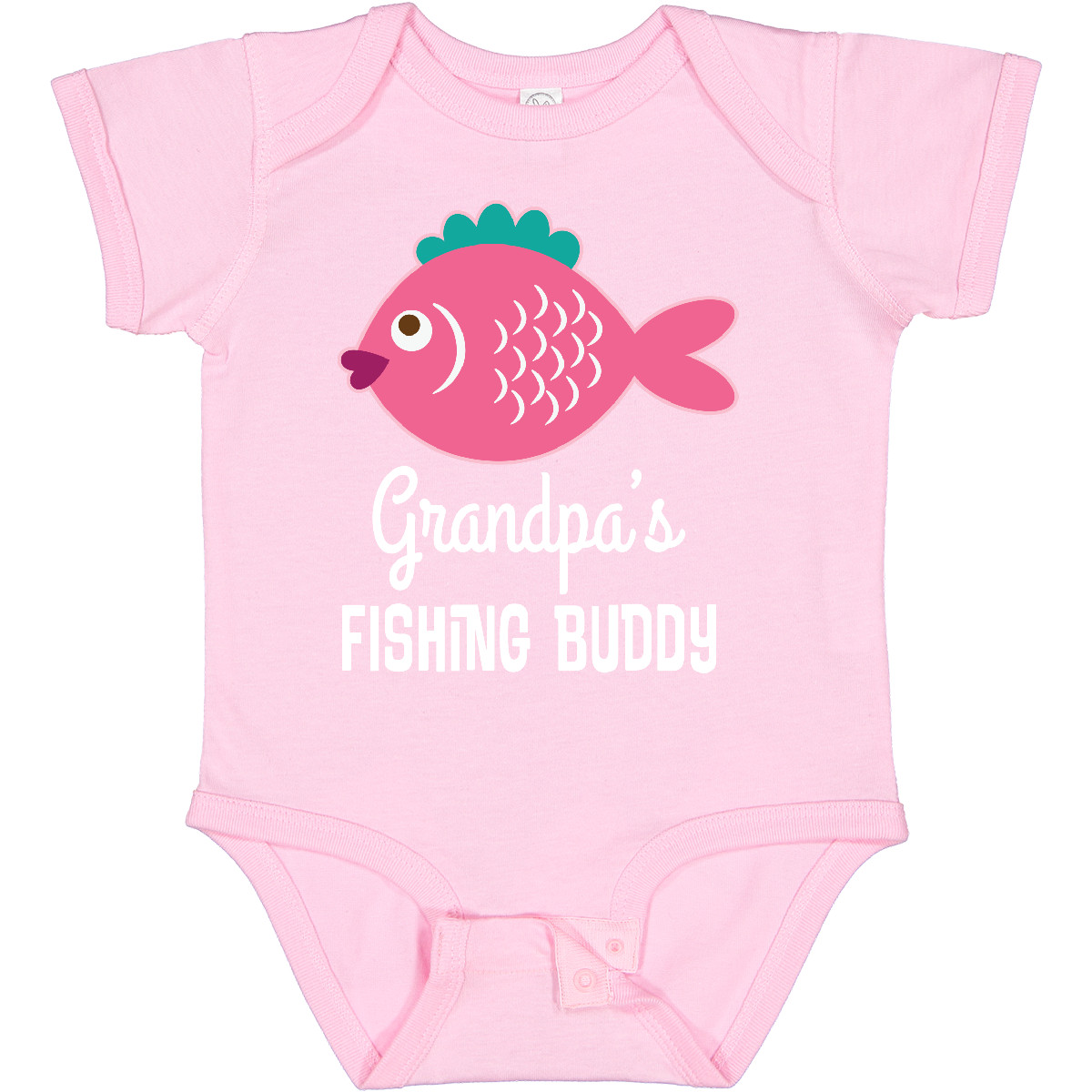 Inktastic Grandpa Fishing Buddy Girls Fish Baby Bodysuit Grandpas Cute Fisher - Picture 7 of 9