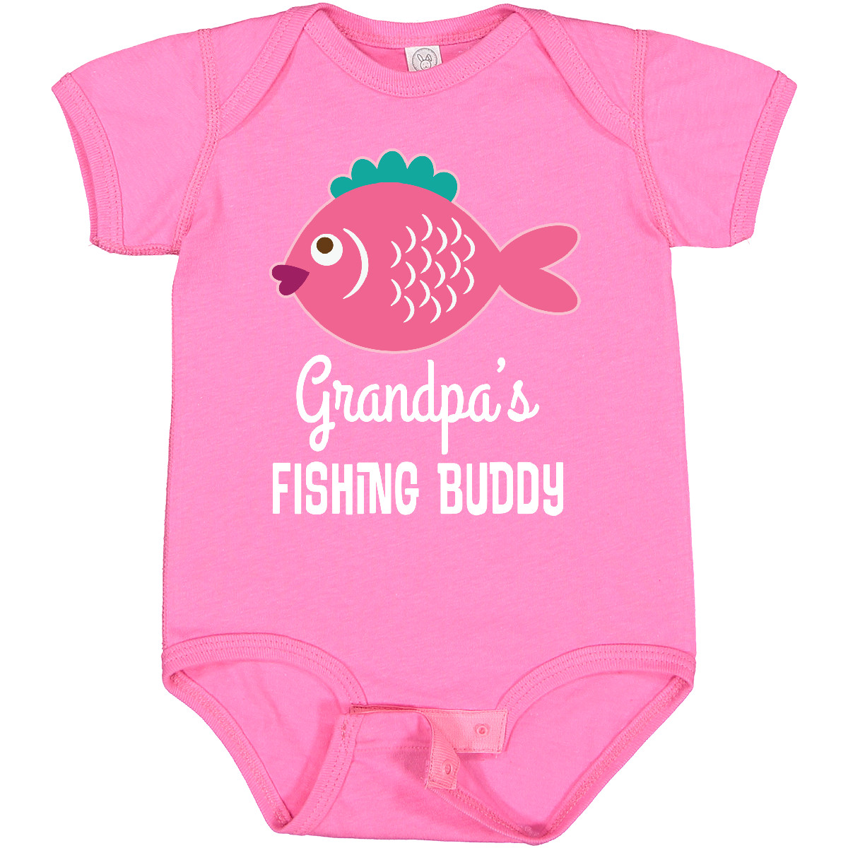 Inktastic Grandpa Fishing Buddy Girls Fish Baby Bodysuit Grandpas Cute Fisher - Picture 8 of 9