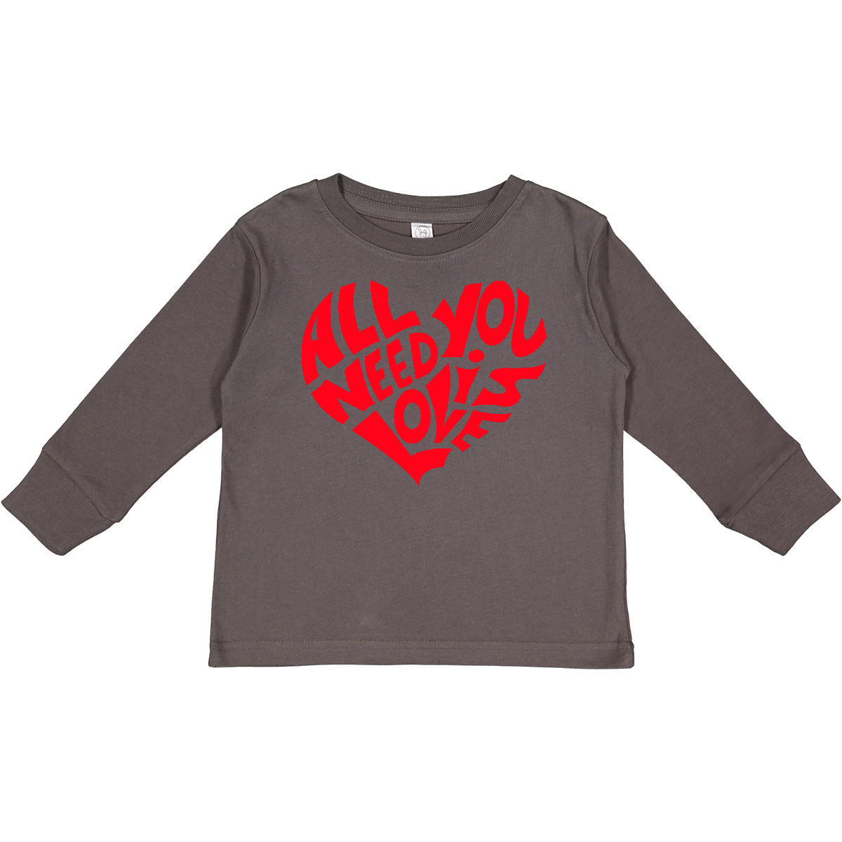 Inktastic All You Need Is Love Red Heart Shape Toddler Long Sleeve T-Shirt Day I