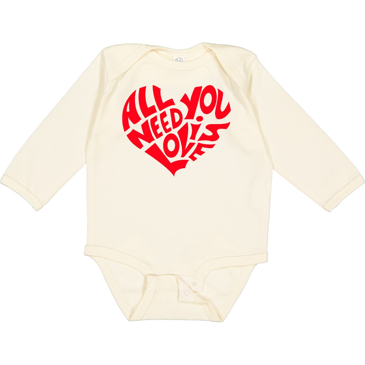 Inktastic All You Need Is Love Red Heart Shape Long Sleeve Creeper Valentines Of