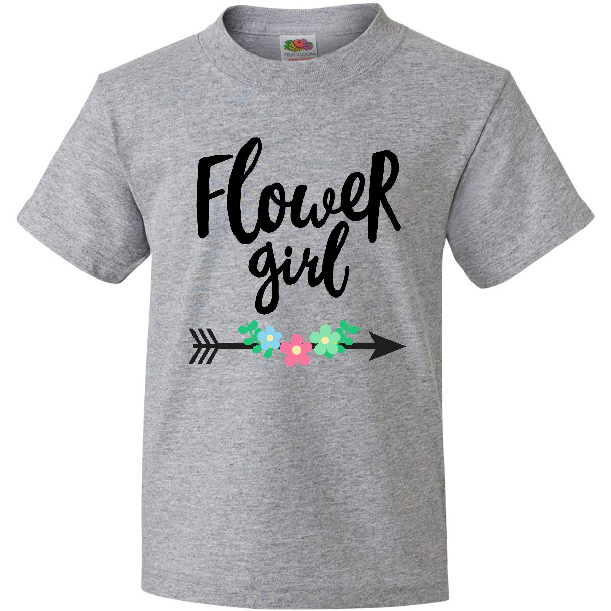 Inktastic Flower Girl With Arrow And Flowers Youth T-Shirt Petal Patrol Weddings - Picture 2 of 2