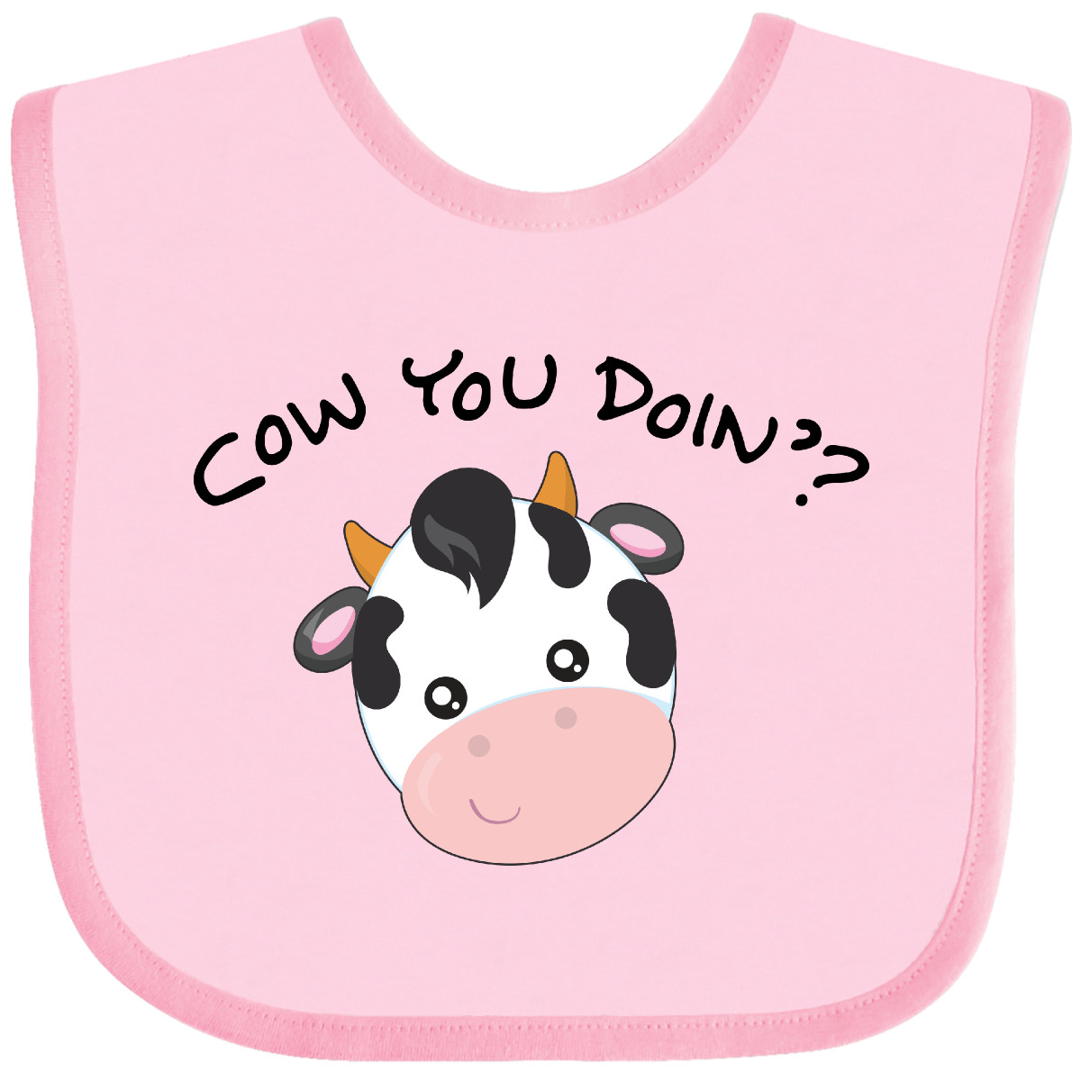 Inktastic Cow You Doin'? Cute Cow Baby Bib Farm Animals Animal Barn Dairy Bovine - Picture 7 of 14