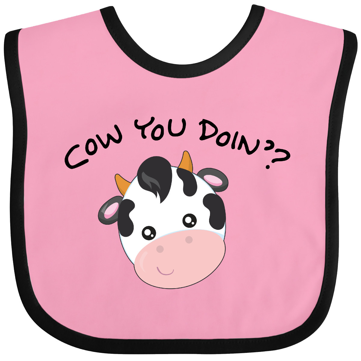 Inktastic Cow You Doin'? Cute Cow Baby Bib Farm Animals Animal Barn Dairy Bovine - Picture 8 of 14