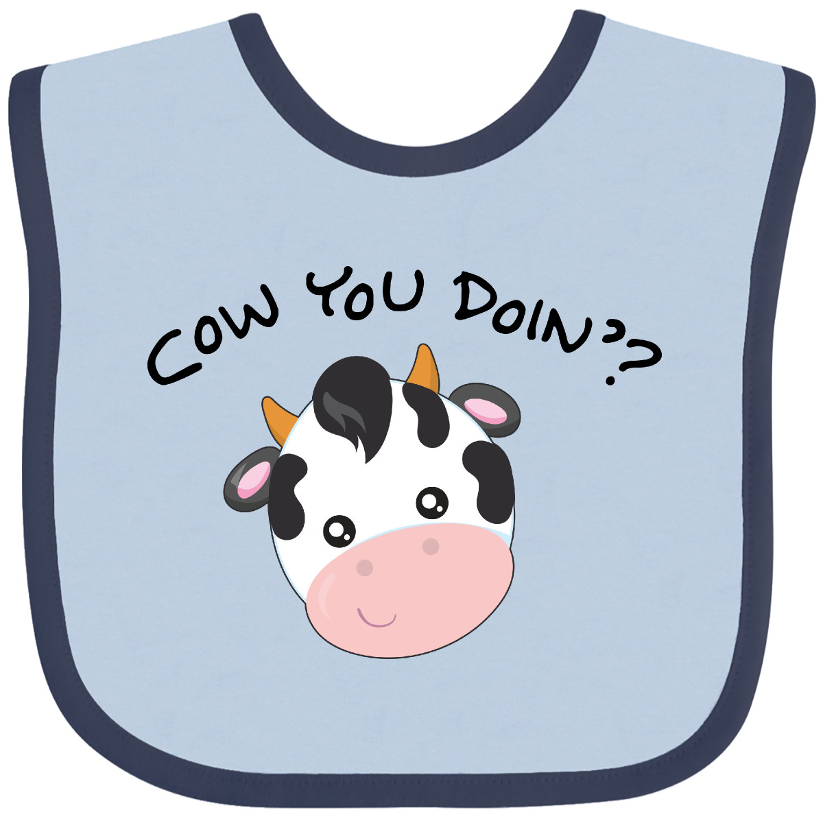 Inktastic Cow You Doin'? Cute Cow Baby Bib Farm Animals Animal Barn Dairy Bovine - Picture 3 of 14