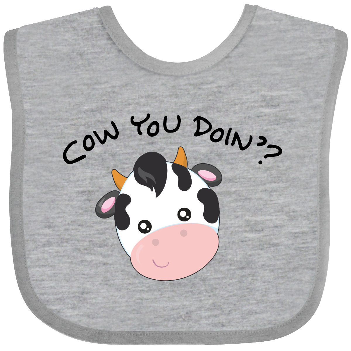 Inktastic Cow You Doin'? Cute Cow Baby Bib Farm Animals Animal Barn Dairy Bovine - Picture 5 of 14