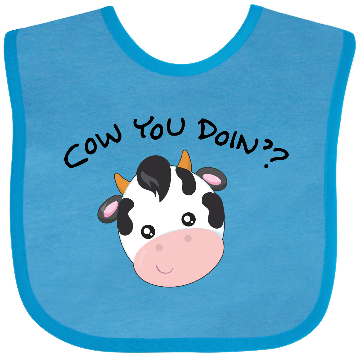 Inktastic Cow You Doin'? Cute Cow Baby Bib Farm Animals Animal Barn Dairy Bovine - Picture 9 of 14