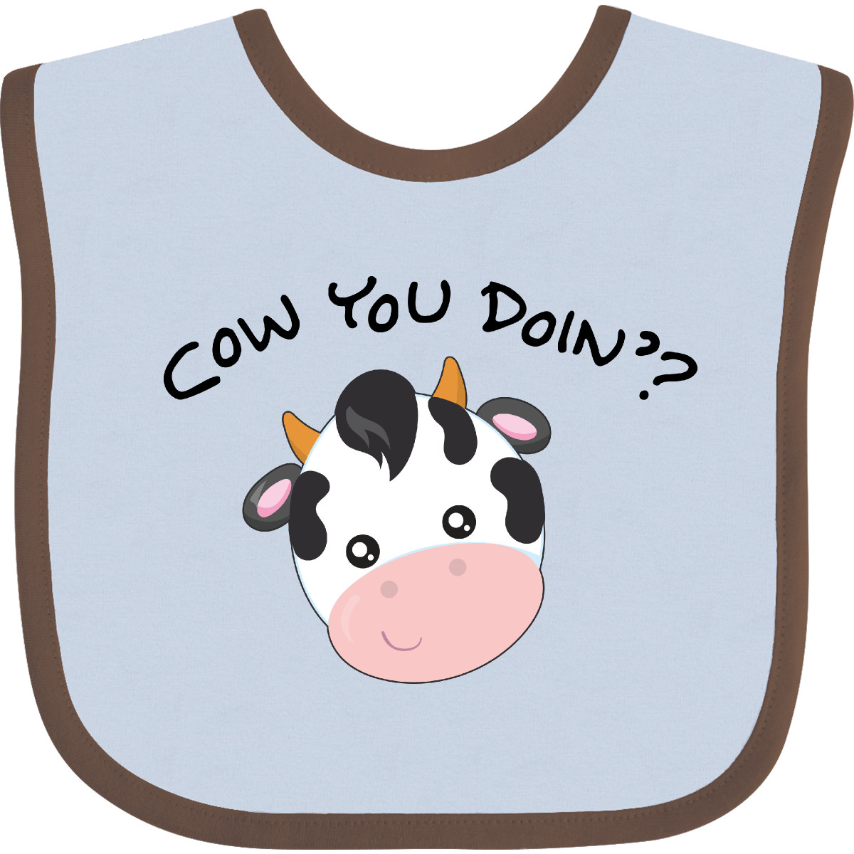 Inktastic Cow You Doin'? Cute Cow Baby Bib Farm Animals Animal Barn Dairy Bovine - Picture 2 of 14