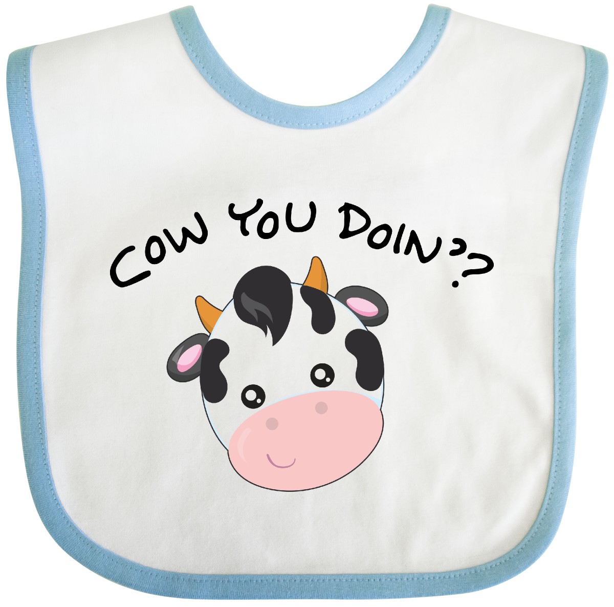 Inktastic Cow You Doin'? Cute Cow Baby Bib Farm Animals Animal Barn Dairy Bovine - Picture 12 of 14