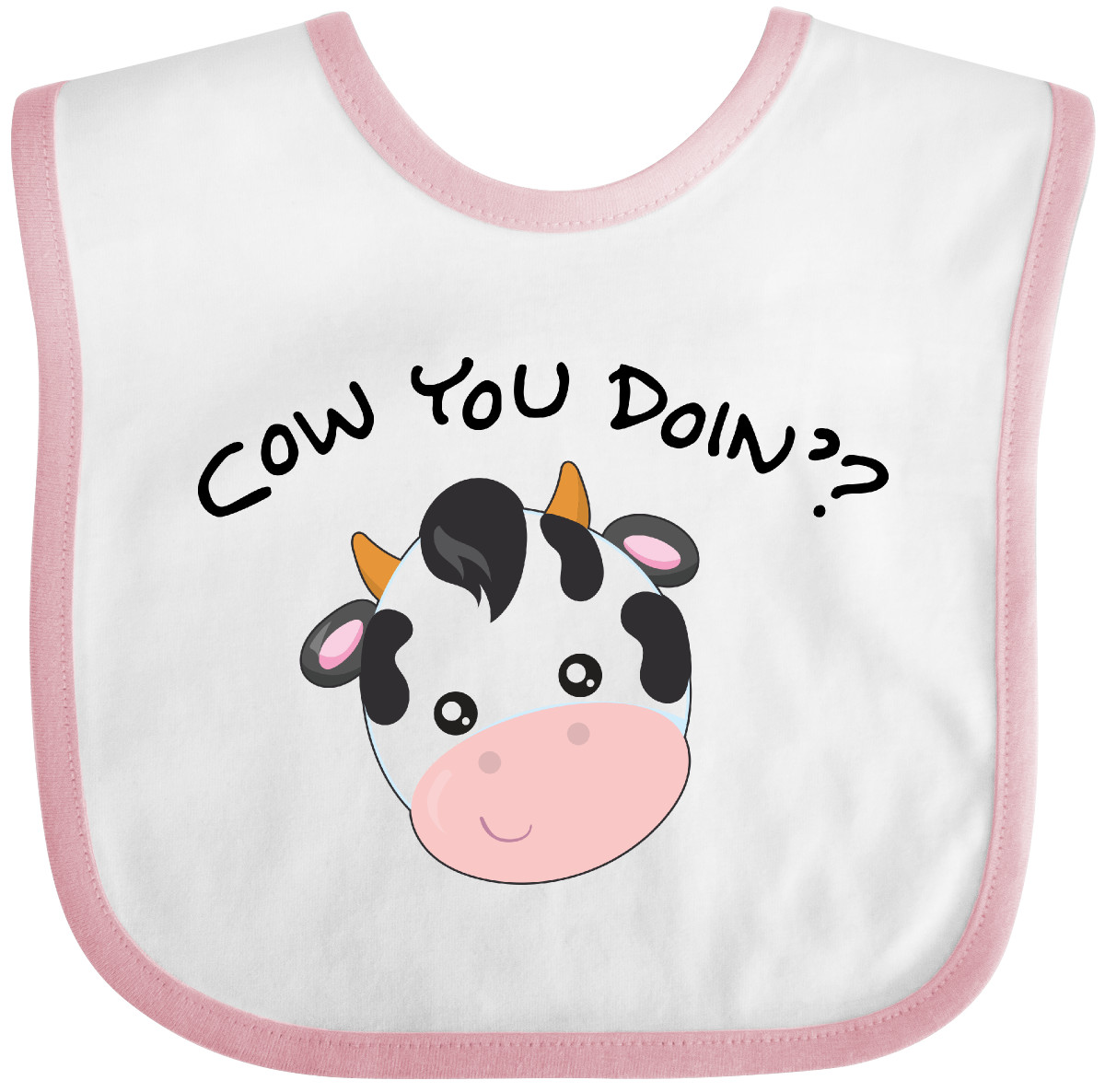 Inktastic Cow You Doin'? Cute Cow Baby Bib Farm Animals Animal Barn Dairy Bovine - Picture 13 of 14