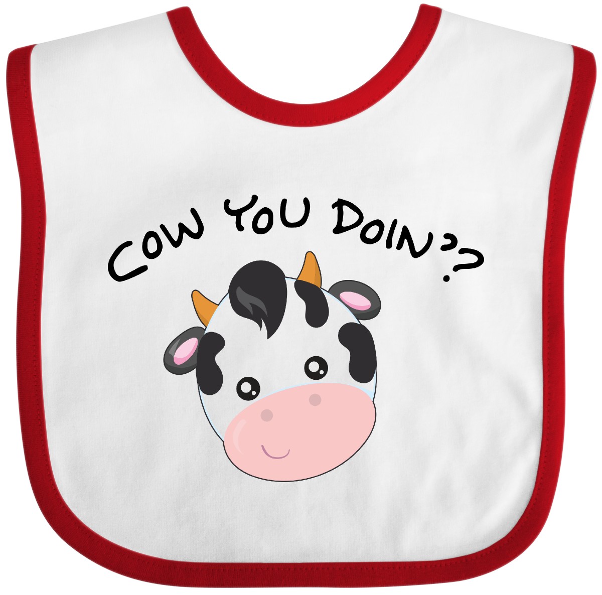 Inktastic Cow You Doin'? Cute Cow Baby Bib Farm Animals Animal Barn Dairy Bovine - Picture 14 of 14