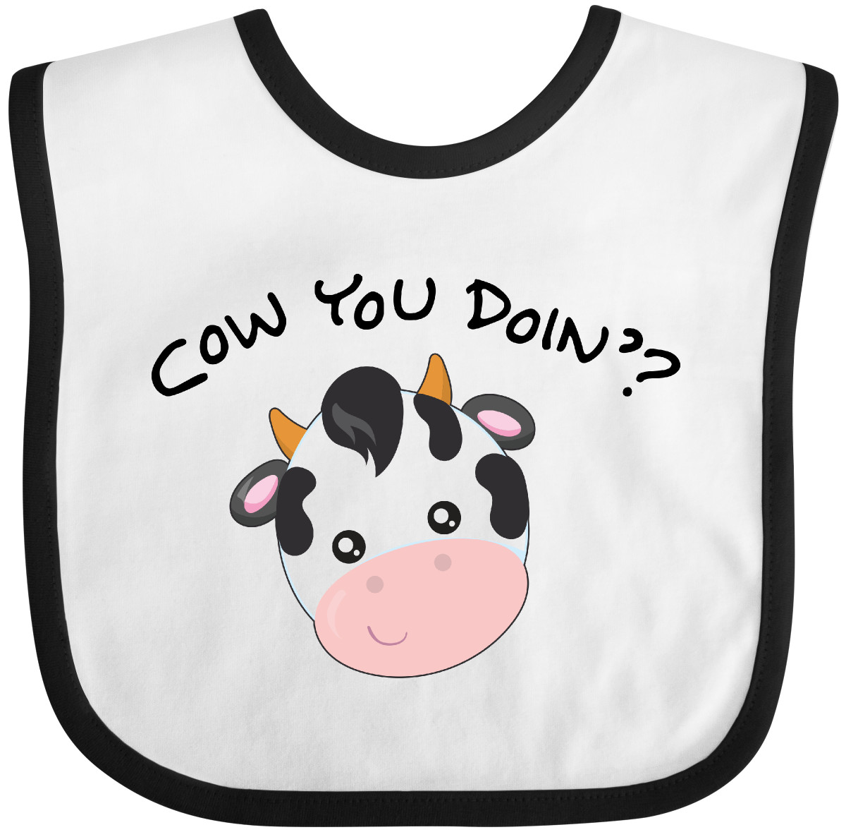 Inktastic Cow You Doin'? Cute Cow Baby Bib Farm Animals Animal Barn Dairy Bovine - Picture 11 of 14