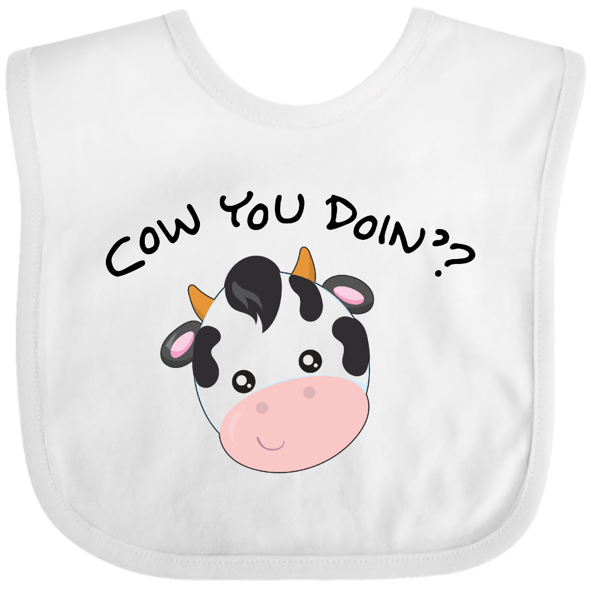 Inktastic Cow You Doin'? Cute Cow Baby Bib Farm Animals Animal Barn Dairy Bovine - Picture 10 of 14