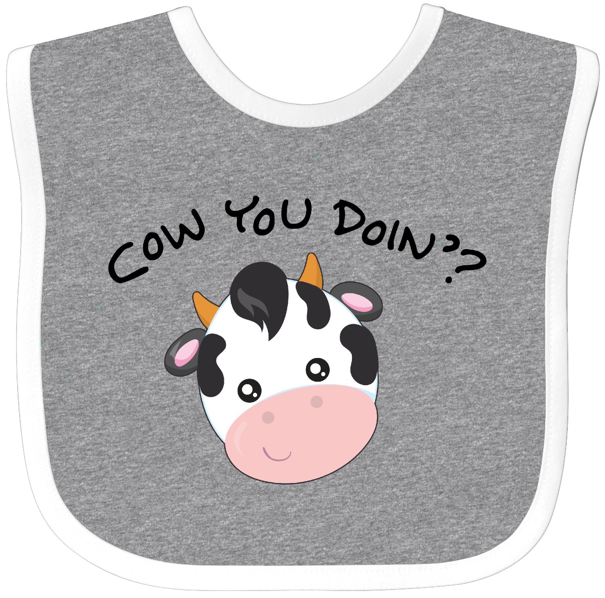 Inktastic Cow You Doin'? Cute Cow Baby Bib Farm Animals Animal Barn Dairy Bovine - Picture 4 of 14