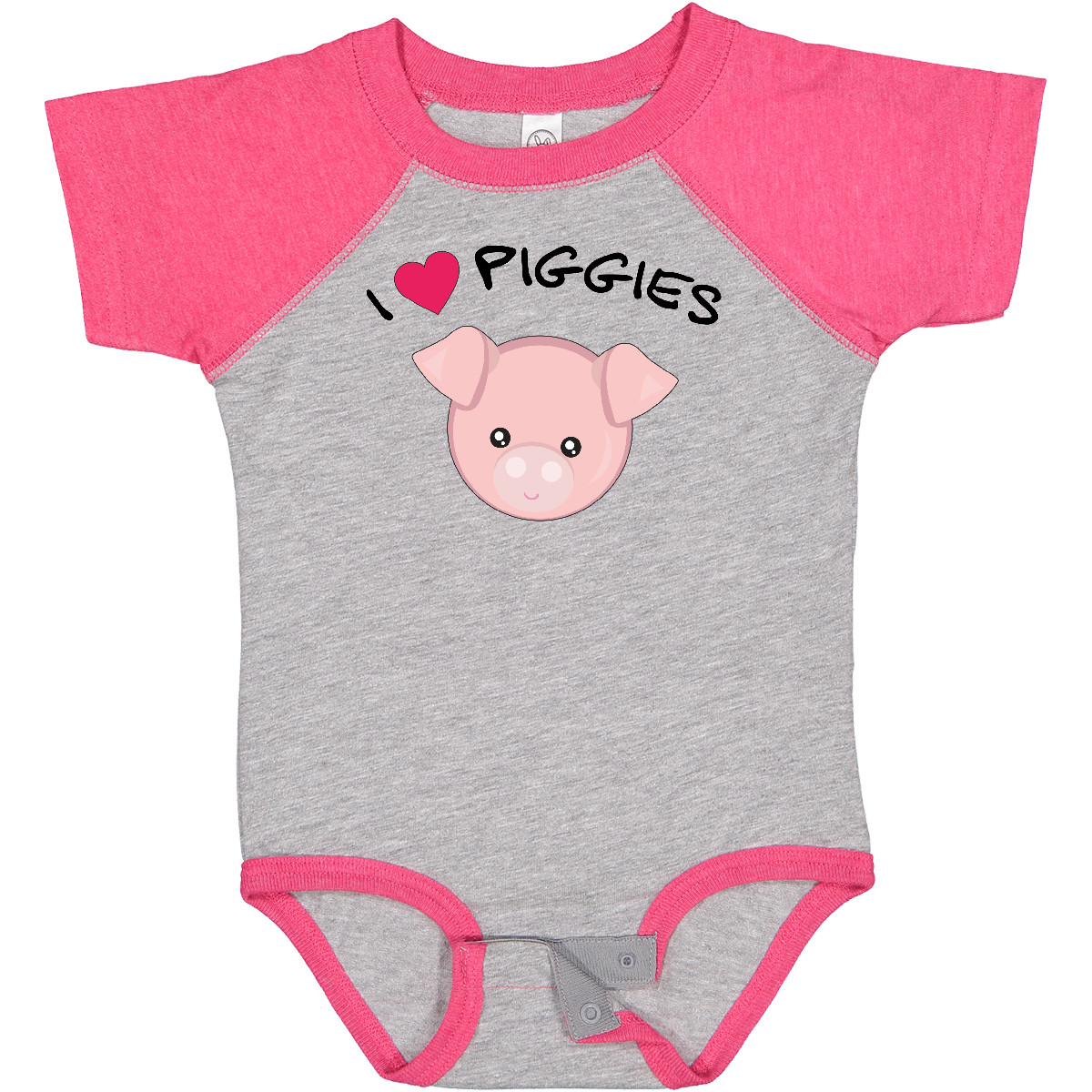 Inktastic I Love Piggies With Cute Pig Baby Bodysuit Farm Animals