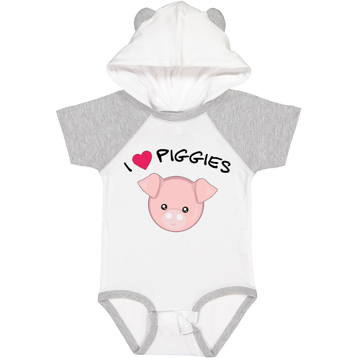 Inktastic I Love Piggies With Cute Pig Baby Bodysuit Farm Animals