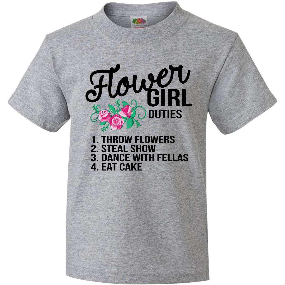 Inktastic Flower Girl Wedding Duties Youth T-Shirt Spring Petal Patrol Weddings - Picture 3 of 5