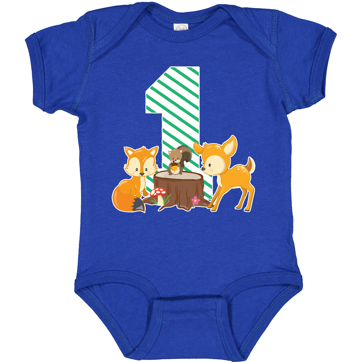 Inktastic One Years Old With Woodland Animals Baby Bodysuit Birthday Cute Year - Picture 10 of 12
