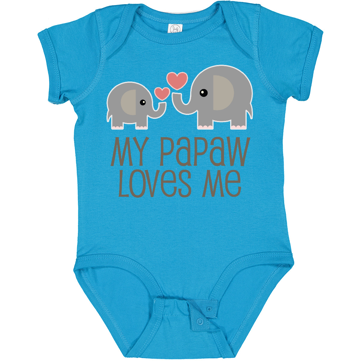 Inktastic My Papaw Loves Me Grandchild Baby Bodysuit From Elephant Boys Girls - Picture 9 of 10
