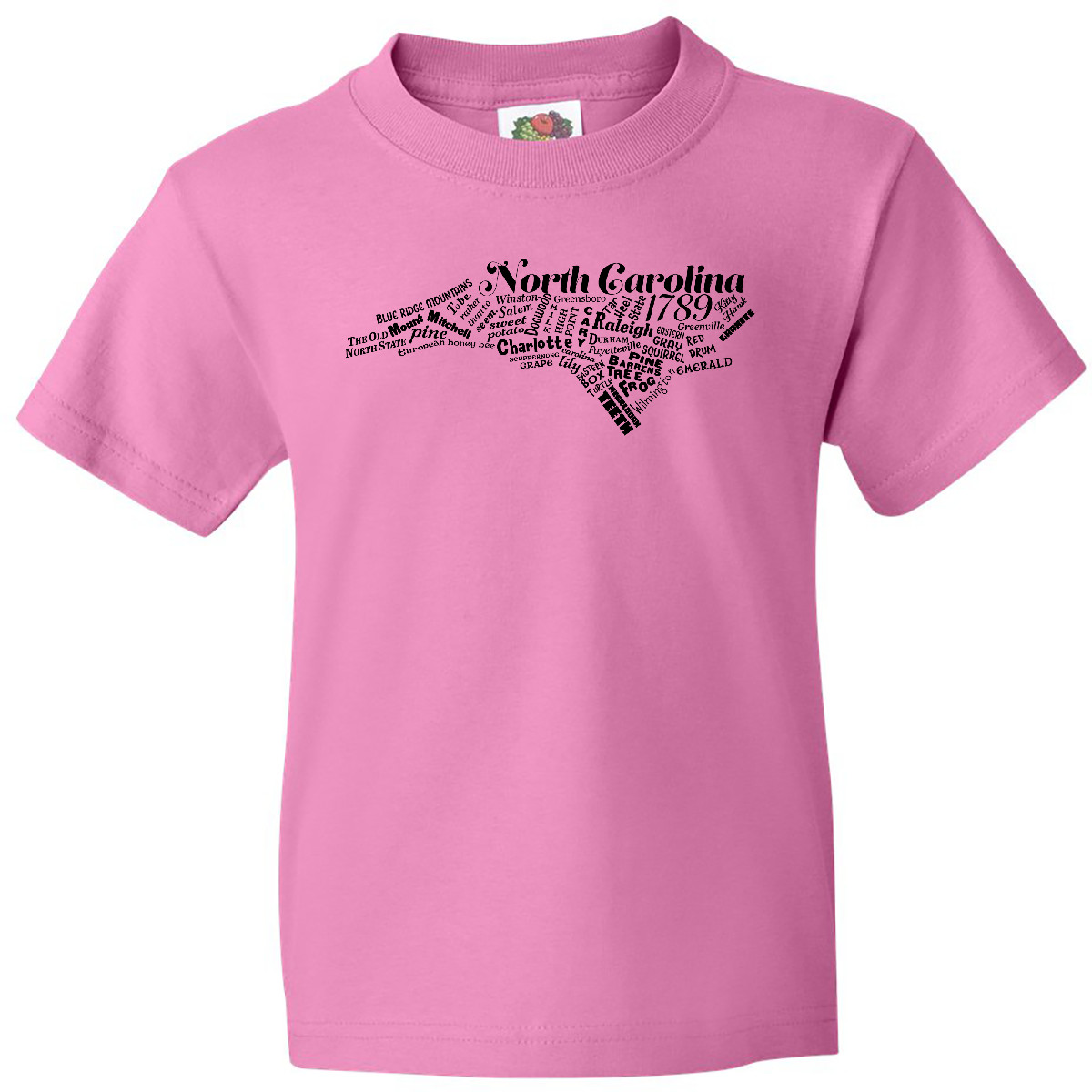 Inktastic North Carolina Word Salad Youth T-Shirt State Home Kittyhawk Charlotte - Picture 2 of 5