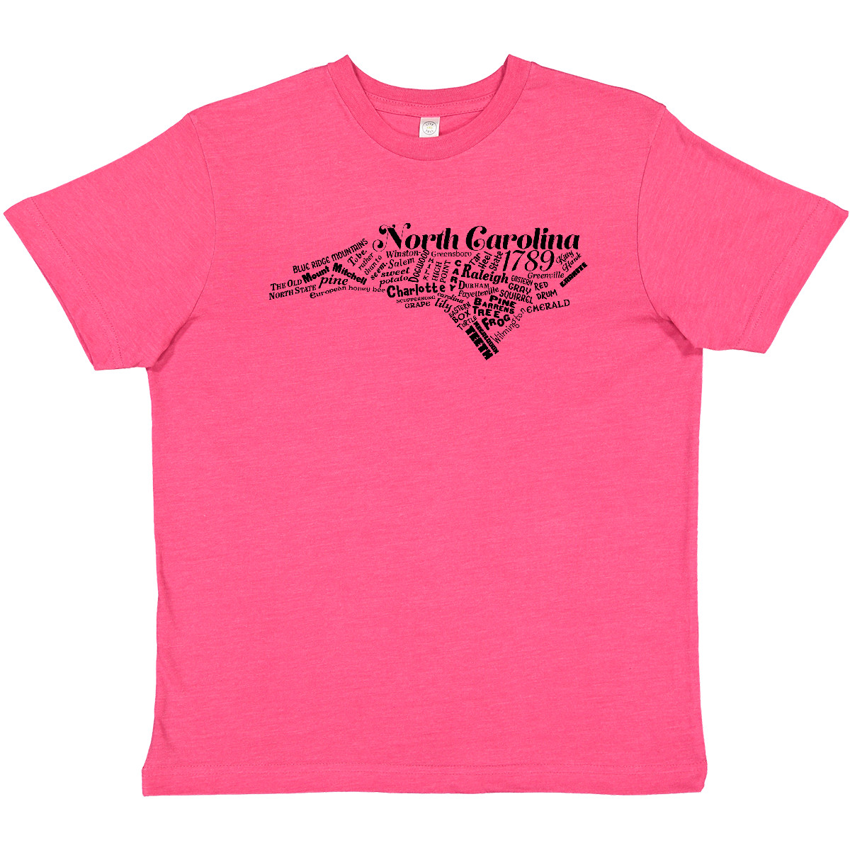 Inktastic North Carolina Word Salad Youth T-Shirt State Home Kittyhawk Charlotte - Picture 4 of 5