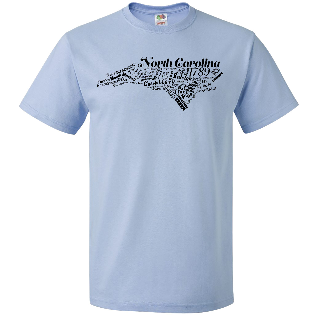 Inktastic North Carolina Word Salad T-Shirt State Home Kittyhawk Charlotte Motto - Picture 2 of 5