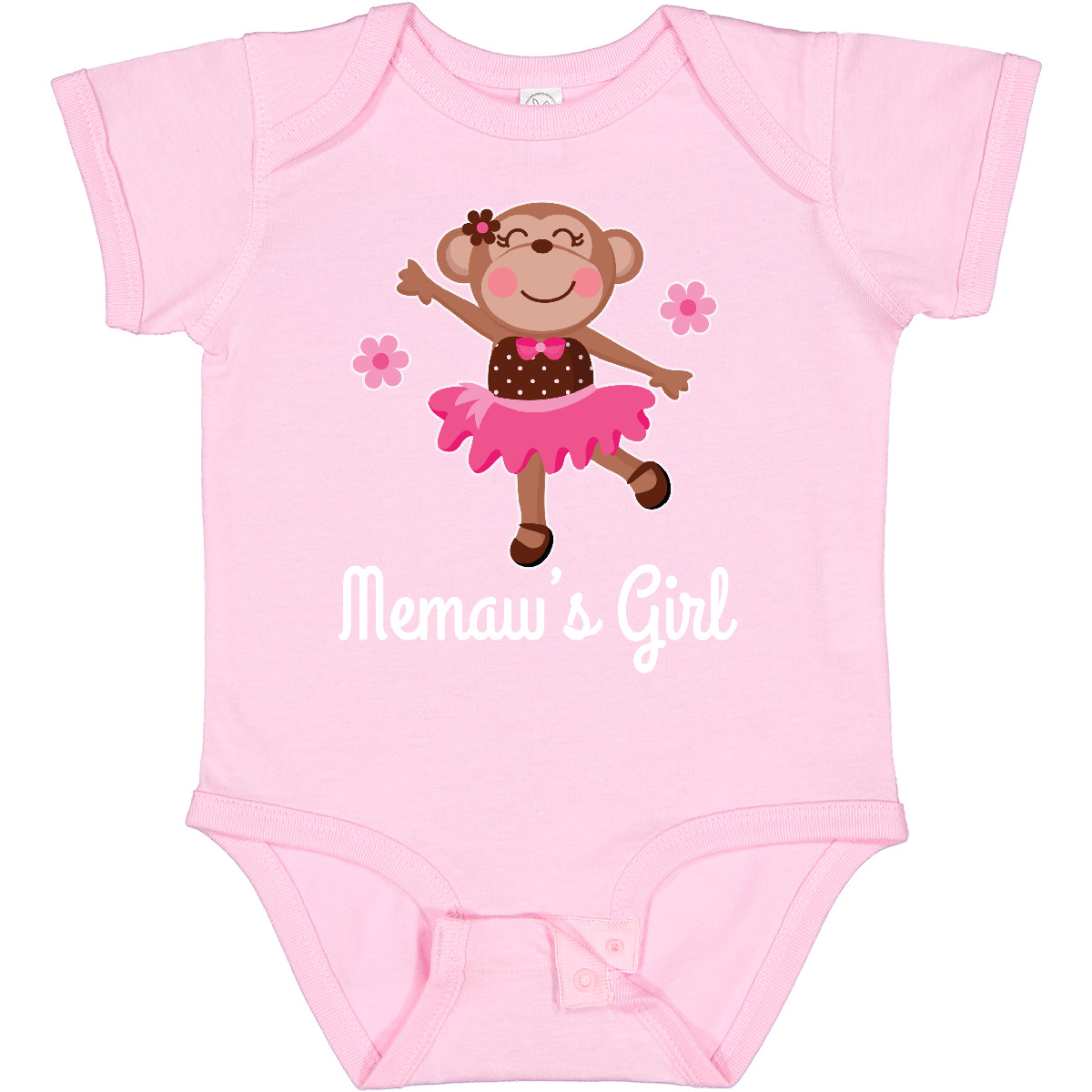 Inktastic Memaw Girl Ballerina Monkey Baby Bodysuit Memaws Grandma From Girls - 第 7/8 張圖片