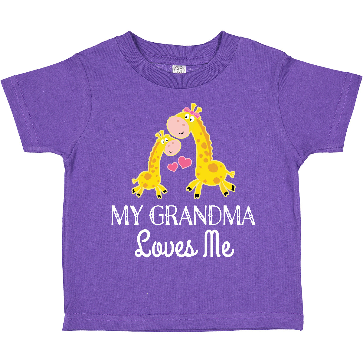 Inktastic Grandma Loves Me Girls Giraffe Granddaughter Toddler T-Shirt My From - Bild 9 von 12