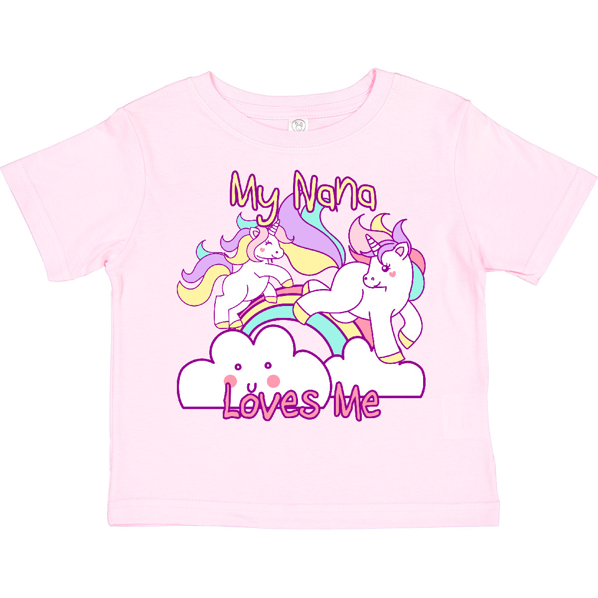 Inktastic My Nana Loves Me Unicorn Toddler T-Shirt Grandmother Cute Gift Child - Picture 7 of 9