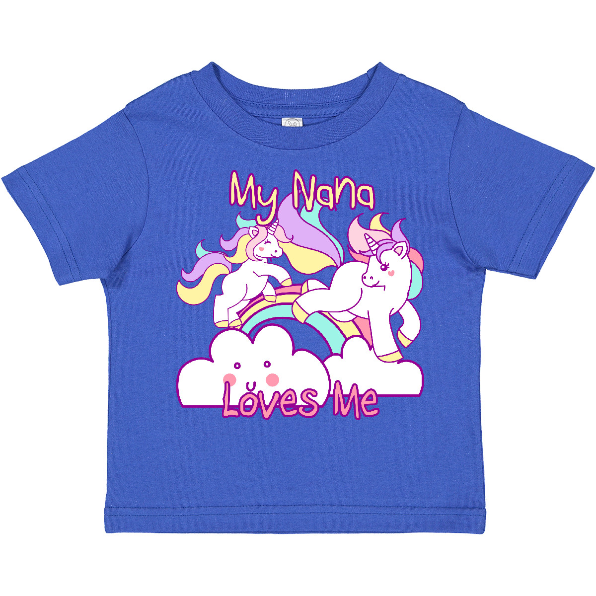 Inktastic My Nana Loves Me Unicorn Toddler T-Shirt Grandmother Cute Gift Child - Picture 8 of 9
