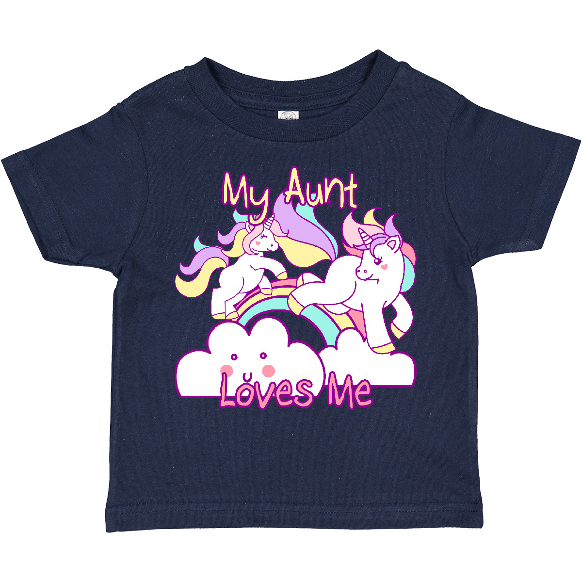 Inktastic My Aunt Loves Me Unicorn Toddler T-Shirt Cute Niece Nephew Unicorns - Picture 11 of 14