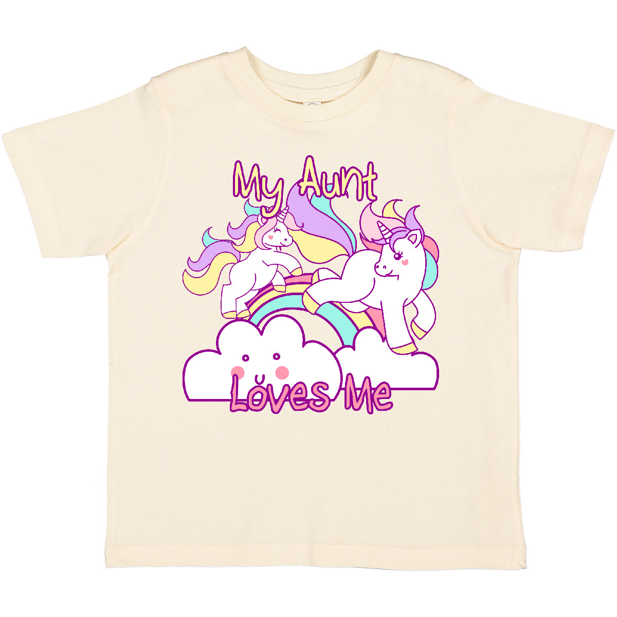 Inktastic My Aunt Loves Me Unicorn Toddler T-Shirt Cute Niece Nephew Unicorns - Picture 10 of 14