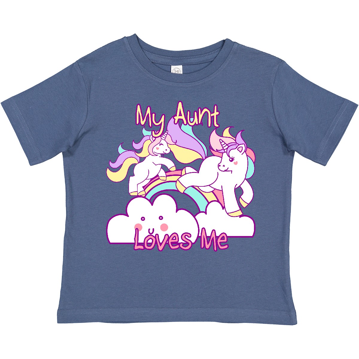 Inktastic My Aunt Loves Me Unicorn Toddler T-Shirt Cute Niece Nephew Unicorns - Picture 8 of 14