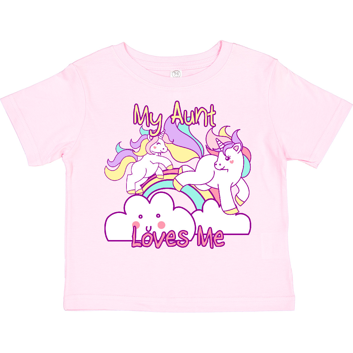 Inktastic My Aunt Loves Me Unicorn Toddler T-Shirt Cute Niece Nephew Unicorns - Picture 12 of 14