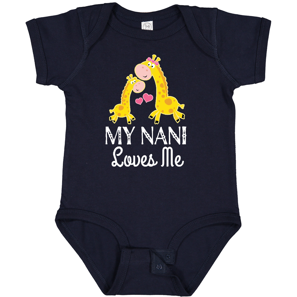 Inktastic My Nani Loves Me Giraffe Baby Bodysuit From Loved By Cute Girls Girl - Picture 7 of 9