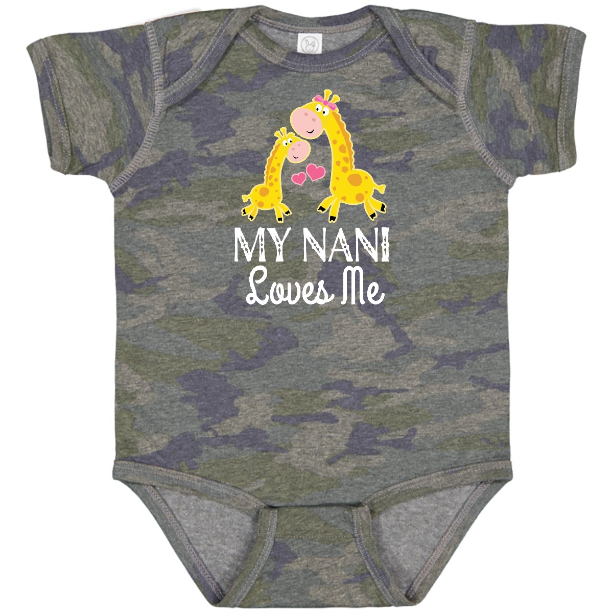 Inktastic My Nani Loves Me Giraffe Baby Bodysuit From Loved By Cute Girls Girl - Picture 9 of 9