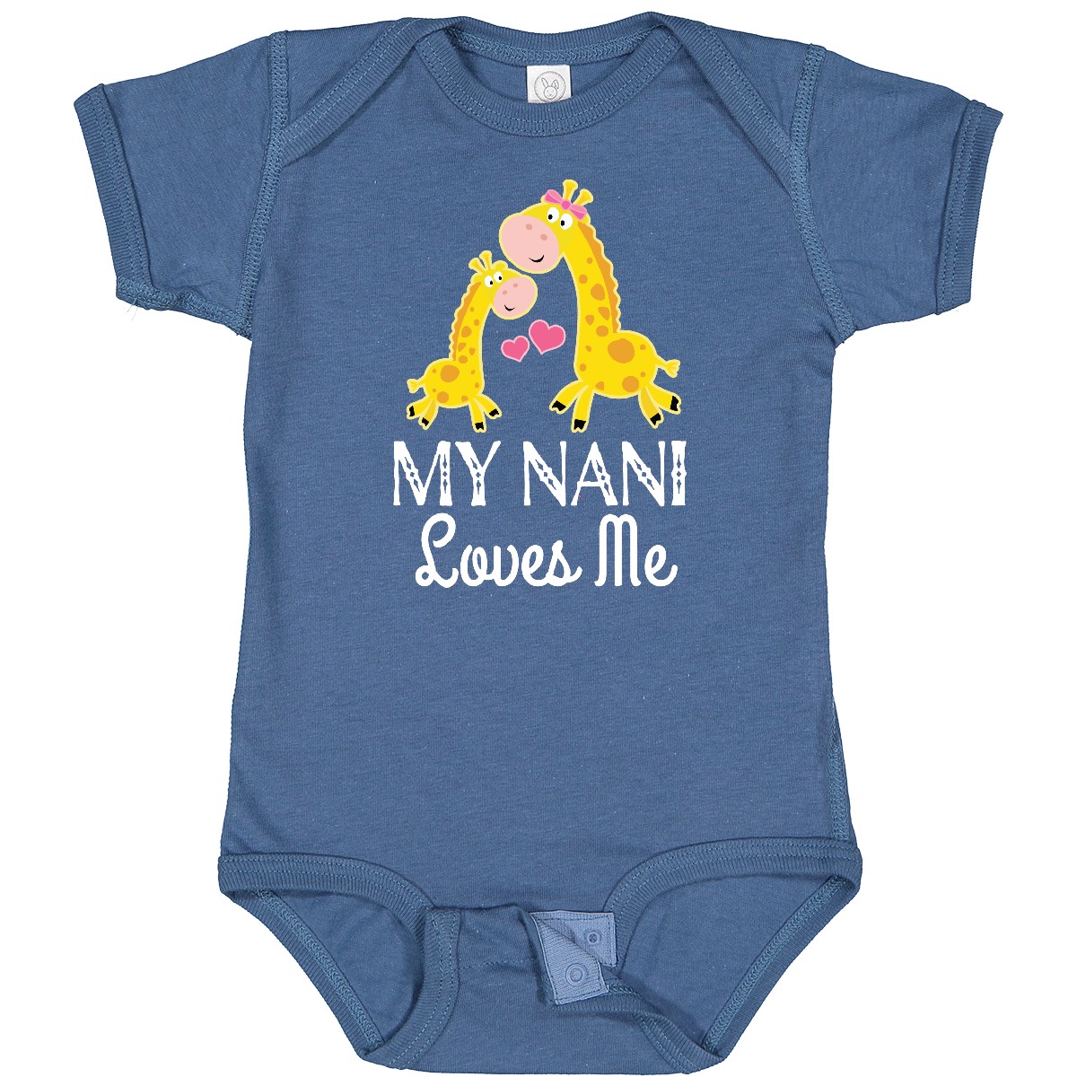 Inktastic My Nani Loves Me Giraffe Baby Bodysuit From Loved By Cute Girls Girl - Picture 5 of 9