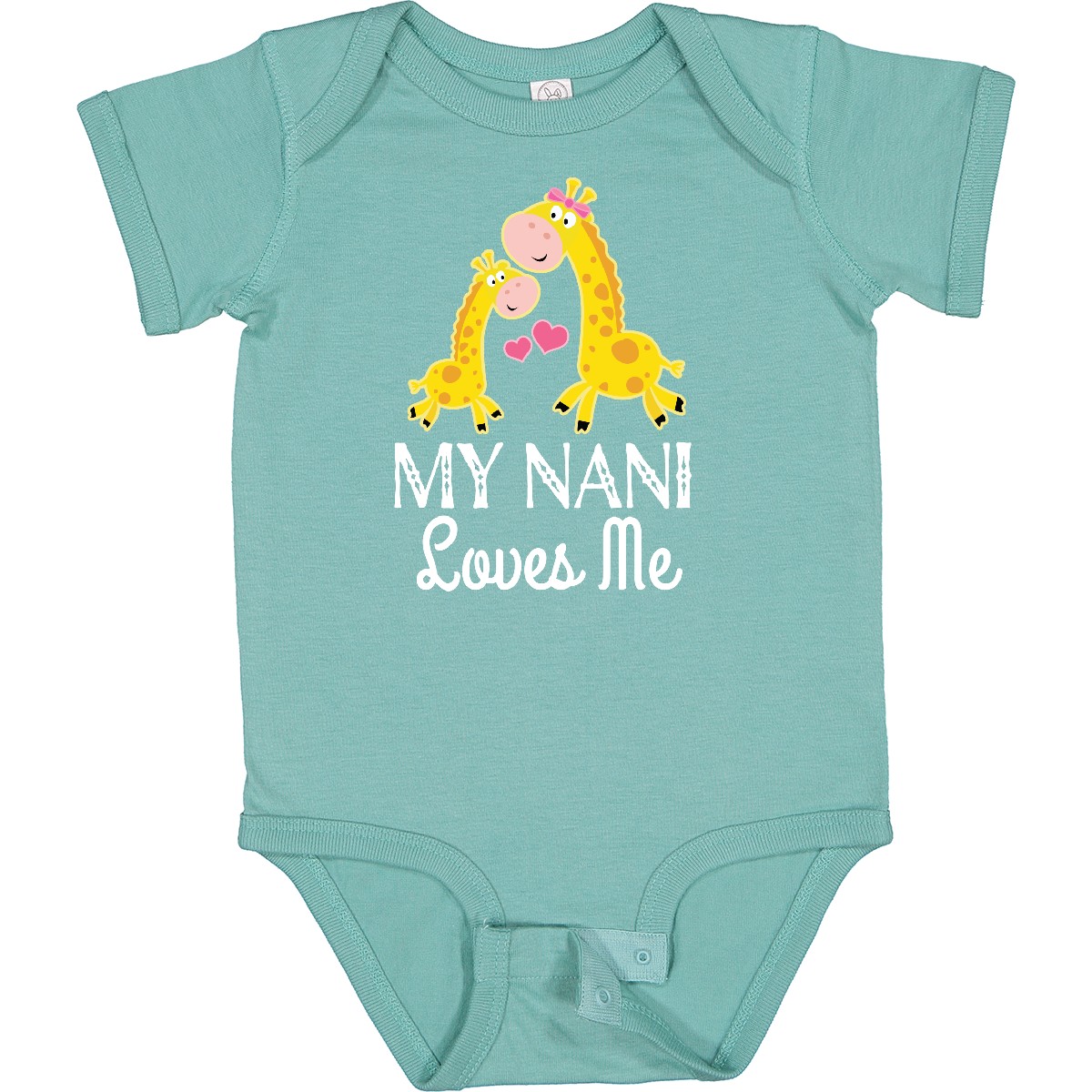Inktastic My Nani Loves Me Giraffe Baby Bodysuit From Loved By Cute Girls Girl - Picture 8 of 9