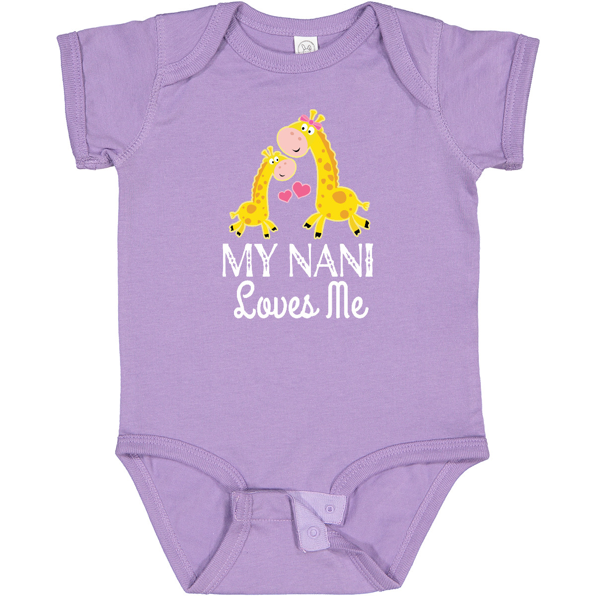 Inktastic My Nani Loves Me Giraffe Baby Bodysuit From Loved By Cute Girls Girl - Picture 6 of 9