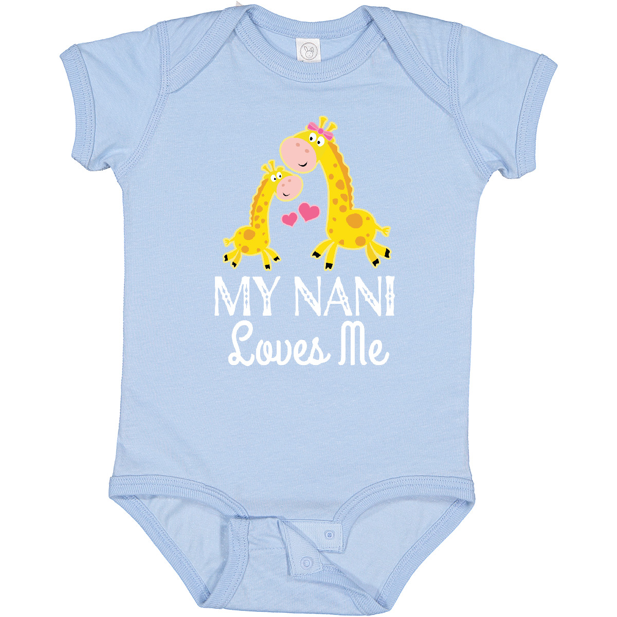 Inktastic My Nani Loves Me Giraffe Baby Bodysuit From Loved By Cute Girls Girl - Picture 3 of 9