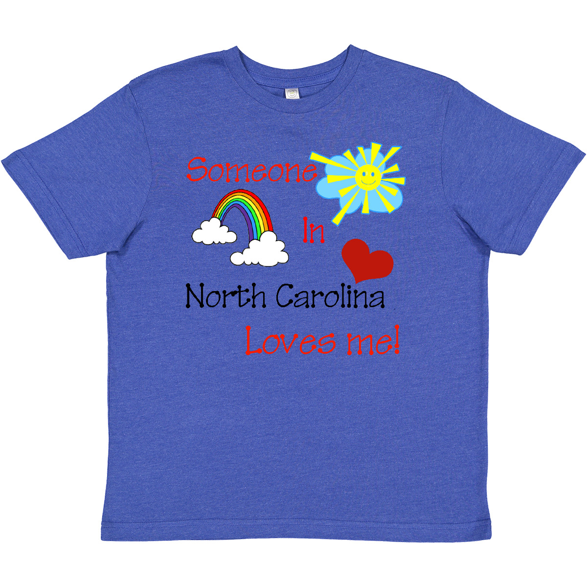 Inktastic Someone In North Carolina Loves Me! Youth T-Shirt Love Rainbow Heart - Picture 3 of 3