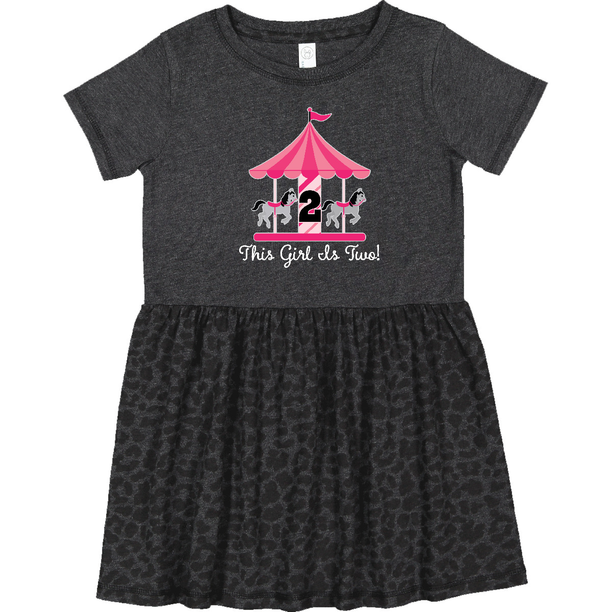 Inktastic 2nd Birthday Party Girls Carousel Horse Toddler Dress Two Year Old 2 - Picture 2 of 2