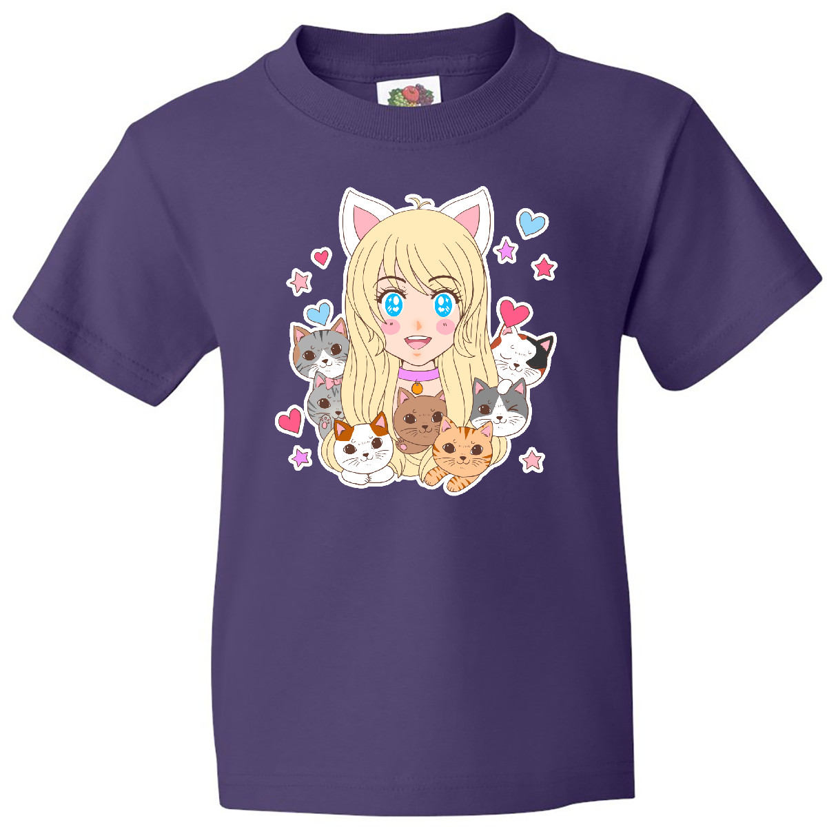 Inktastic Neko Anime Girl With Kittens Youth T-Shirt Pop Culture Otaku Kitten - Picture 8 of 12