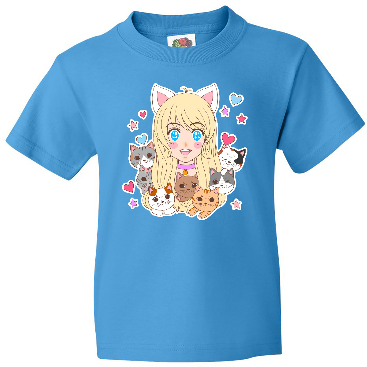 Inktastic Neko Anime Girl With Kittens Youth T-Shirt Pop Culture Otaku Kitten - Picture 7 of 12