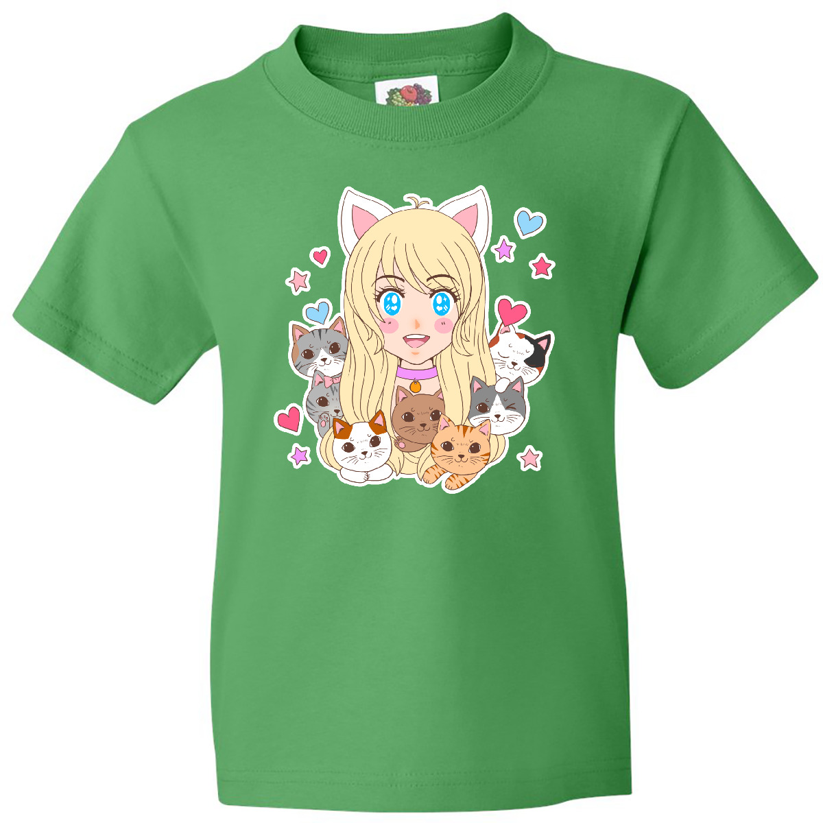 Inktastic Neko Anime Girl With Kittens Youth T-Shirt Pop Culture Otaku Kitten - Picture 4 of 12