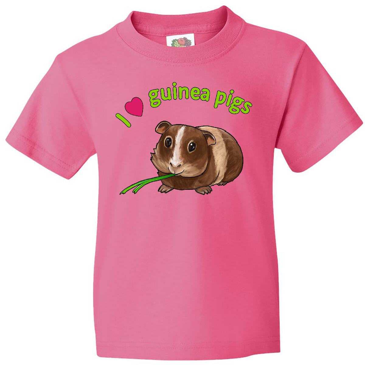 Inktastic I Love Guinea Pigs Youth T-Shirt Pets Pet Pig Piggy Cavie Nibbling Hay - Picture 3 of 7