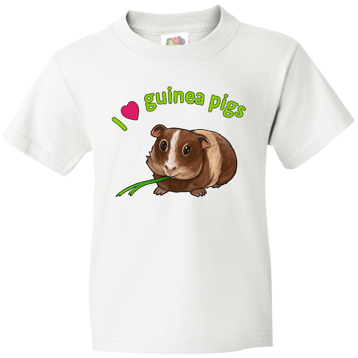 Inktastic I Love Guinea Pigs Youth T-Shirt Pets Pet Pig Piggy Cavie Nibbling Hay - Picture 7 of 7