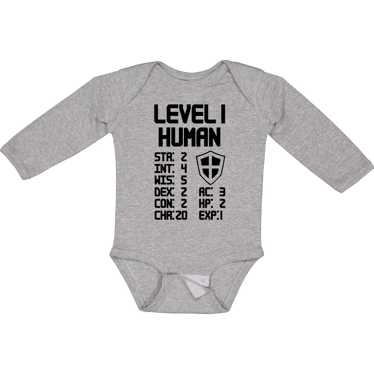 Inktastic Level 1 Human Long Sleeve Creeper Pop Culture Gamer Video Games Game