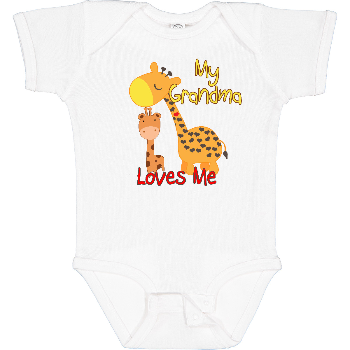 Inktastic My Grandma Loves Me Giraffe Baby Bodysuit Grandmother Grandchild - Picture 36 of 38