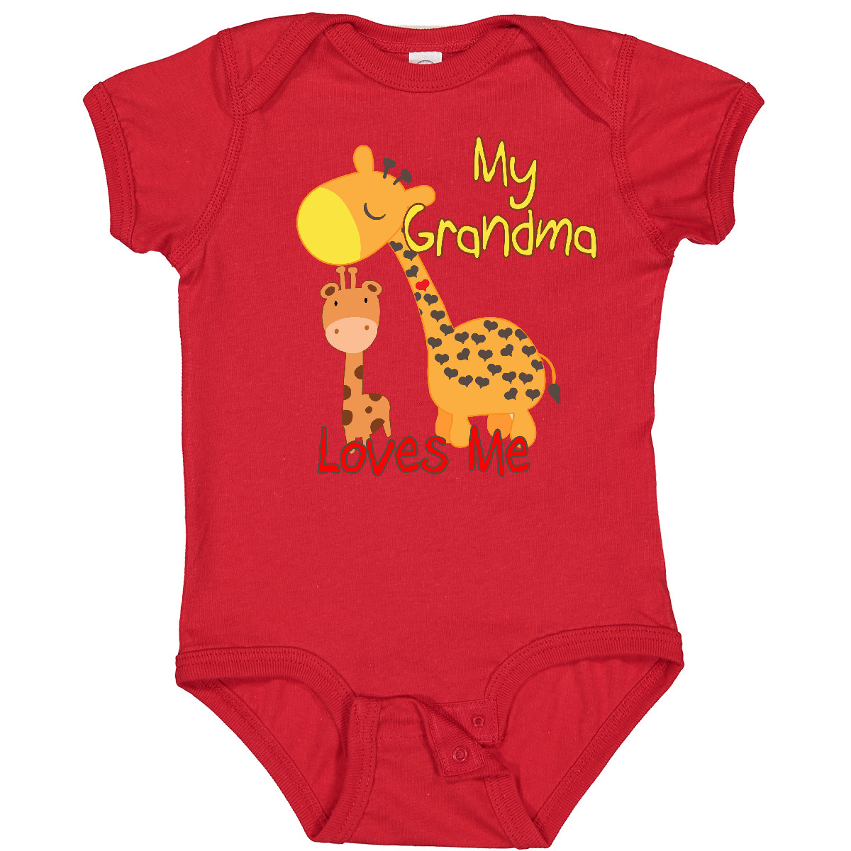 Inktastic My Grandma Loves Me Giraffe Baby Bodysuit Grandmother Grandchild - Picture 25 of 38