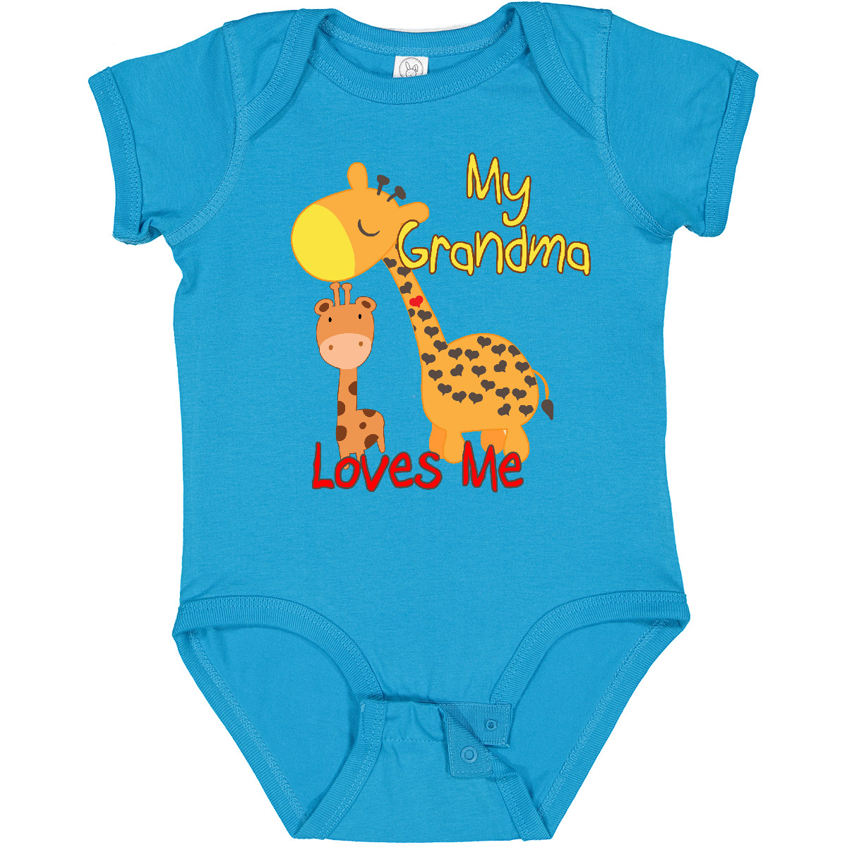 Inktastic My Grandma Loves Me Giraffe Baby Bodysuit Grandmother Grandchild - Picture 32 of 38